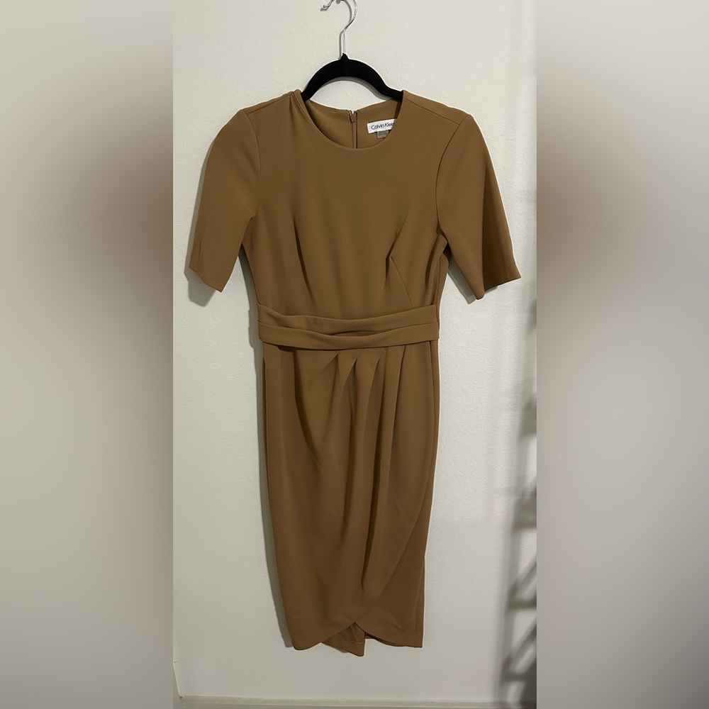 Calvin Klein Tan Midi Dress